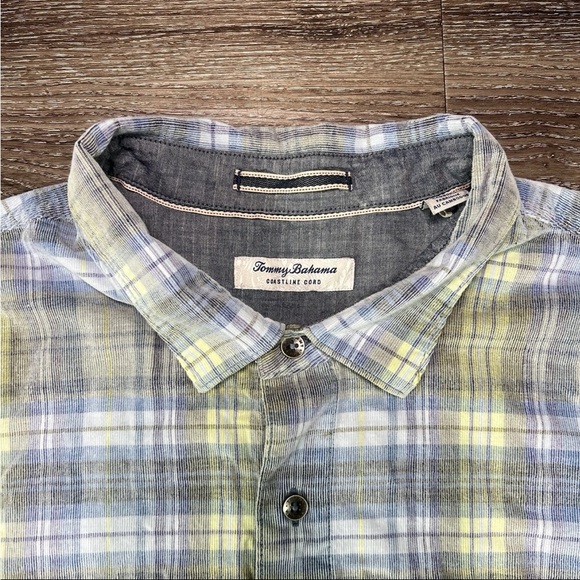 Tommy Bahama Men's Plaid Shirt - Gray and Yellow Size 3XLB - Picture 3 of 8
